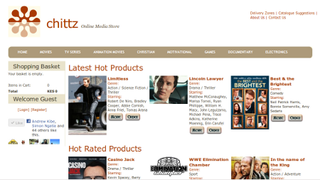 Chittz Media Store eCommerce Website